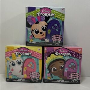 Disney Doorables Puffables Plush 10" Blind‎ Boxes bundle of 3